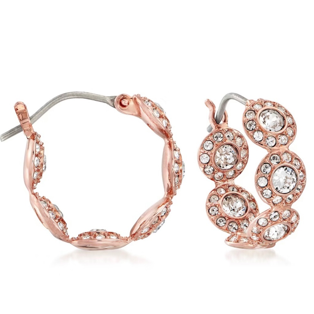 Swarovski Angelic multi circle hoop earrings rose gold